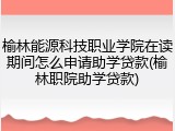 榆林能源科技职业学院在读期间怎么申请助学贷款(榆林职院助学贷款)
