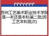 苏州工艺美术职业技术学院是一本还是本科第二批(苏工艺本科批次)