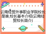 云南经贸外事职业学院校长是谁,校长基本介绍(云南经贸校长简介)