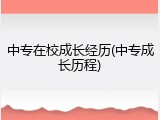 中专在校成长经历(中专成长历程)