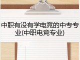 中职有没有学电竞的中专专业(中职电竞专业)