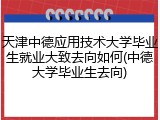 天津中德应用技术大学毕业生就业大致去向如何(中德大学毕业生去向)