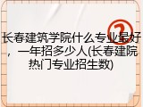 长春建筑学院什么专业最好，一年招多少人(长春建院热门专业招生数)
