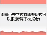 街舞中专学校有哪些职校可以报(街舞职校报考)