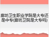 廊坊卫生职业学院是大专还是中专(廊坊卫院是大专吗)