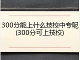 300分能上什么技校中专呢(300分可上技校)
