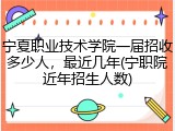 宁夏职业技术学院一届招收多少人，最近几年(宁职院近年招生人数)
