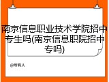 南京信息职业技术学院招中专生吗(南京信息职院招中专吗)