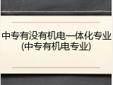 中专有没有机电一体化专业(中专有机电专业)