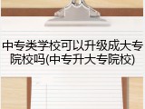 中专类学校可以升级成大专院校吗(中专升大专院校)