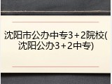 沈阳市公办中专3+2院校(沈阳公办3+2中专)