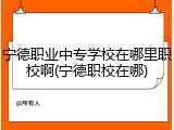 宁德职业中专学校在哪里职校啊(宁德职校在哪)