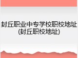 封丘职业中专学校职校地址(封丘职校地址)