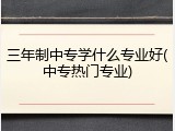 三年制中专学什么专业好(中专热门专业)