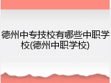 德州中专技校有哪些中职学校(德州中职学校)