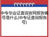 中专毕业证查询官网报告编号是什么(中专证查询报告号)