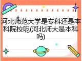 河北师范大学是专科还是本科院校呢(河北师大是本科吗)