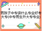 男孩子中专读什么专业好考大专(中专男生升大专专业)