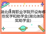 湖北体育职业学院开设有哪些奖学和助学金(湖北体院奖助学金)