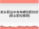 新乡职业中专有哪些职校好(新乡职校推荐)