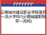 云南城市建设职业学院是双一流大学吗?(云南城建职院双一流吗)