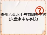 贵州六盘水中专有哪些学校(六盘水中专学校)