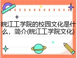 皖江工学院的校园文化是什么，简介(皖江工学院文化)