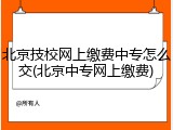 北京技校网上缴费中专怎么交(北京中专网上缴费)