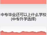 中专毕业还可以上什么学校(中专升学选择)