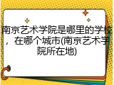 南京艺术学院是哪里的学校，在哪个城市(南京艺术学院所在地)
