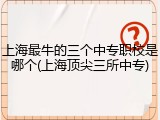 上海最牛的三个中专职校是哪个(上海顶尖三所中专)
