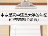 中专是高中还是大学的年纪(中专属哪个阶段)