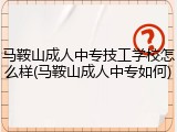 马鞍山成人中专技工学校怎么样(马鞍山成人中专如何)
