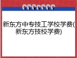 新东方中专技工学校学费(新东方技校学费)