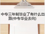中专三年制毕业了有什么出路(中专毕业去向)