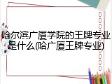 哈尔滨广厦学院的王牌专业是什么(哈广厦王牌专业)