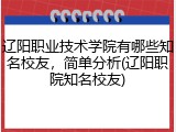 辽阳职业技术学院有哪些知名校友，简单分析(辽阳职院知名校友)