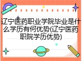 辽宁医药职业学院毕业是什么学历有何优势(辽宁医药职院学历优势)