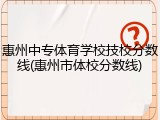 惠州中专体育学校技校分数线(惠州市体校分数线)