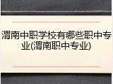渭南中职学校有哪些职中专业(渭南职中专业)