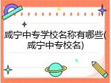 咸宁中专学校名称有哪些(咸宁中专校名)