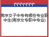 南京女子中专有哪些专业职中生(南京女专职中专业)