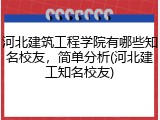 河北建筑工程学院有哪些知名校友，简单分析(河北建工知名校友)