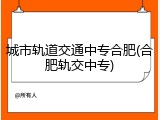 城市轨道交通中专合肥(合肥轨交中专)