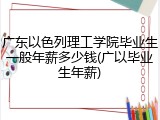 广东以色列理工学院毕业生一般年薪多少钱(广以毕业生年薪)