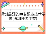深圳最好的中专职业技术学校(深圳顶尖中专)