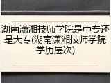 湖南潇湘技师学院是中专还是大专(湖南潇湘技师学院学历层次)