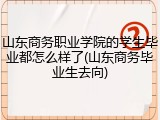 山东商务职业学院的学生毕业都怎么样了(山东商务毕业生去向)
