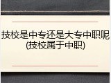 技校是中专还是大专中职呢(技校属于中职)