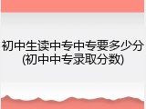 初中生读中专中专要多少分(初中中专录取分数)